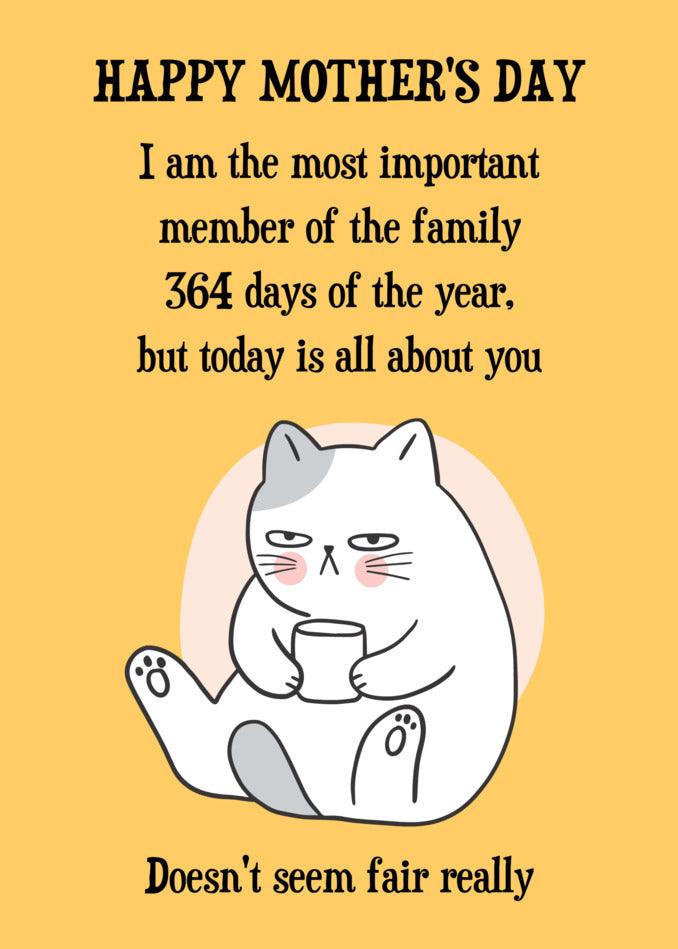 Fun Mother's Day Card - Happy mother's day! As the most important member of the family, I always bring joy and excitement throughout the year. However, it doesn't seem fair to replace the generic Fun Mother's Day Card with a specific product and brand name in this sentence.