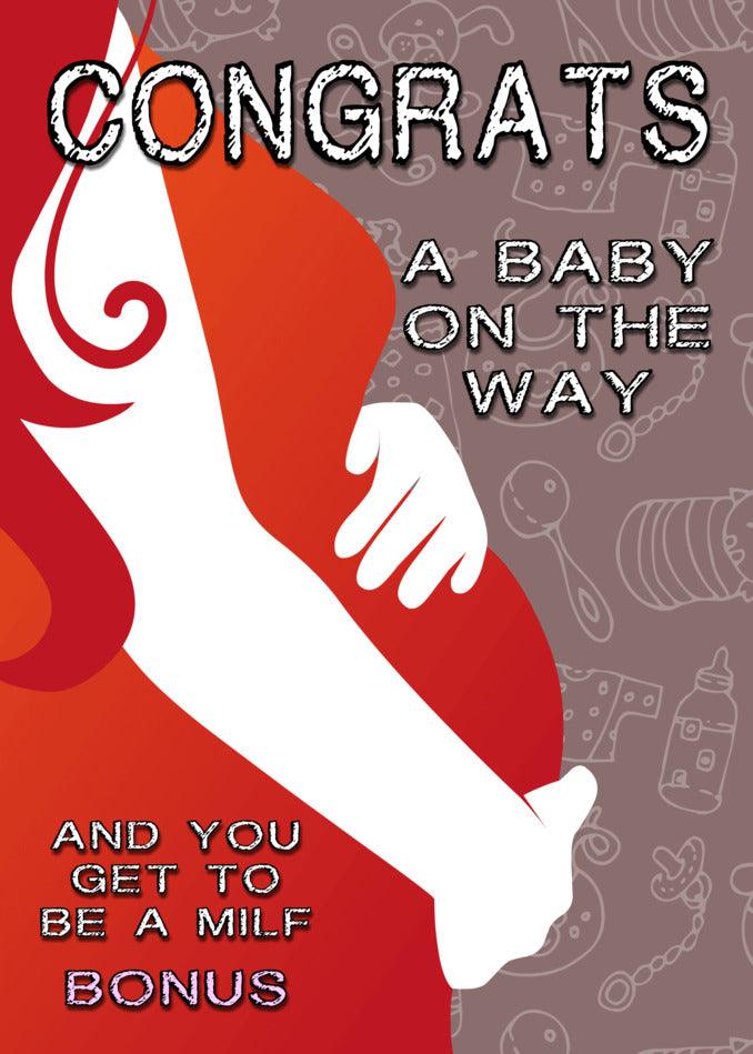 Congratulations on your Twisted Gifts Baby Bonus Funny Congratulations Card for a baby on the way.