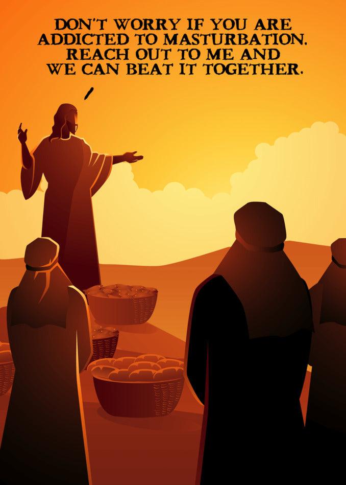 Don't worry if you have a masturbation addiction, we can laugh it off together with a Twisted Gifts' Beat It Together Rude Easter Card.