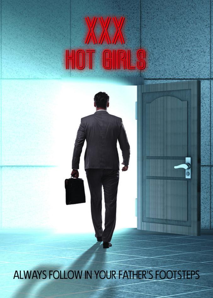 Twisted Gifts Footsteps Funny Father's Day Card.