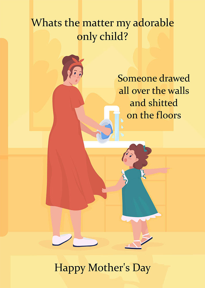 Celebrate Mother's Day with a quirky twist by giving your mom a unique Twisted Gifts Only Child Funny Mother's Day card fit for a queen bee.