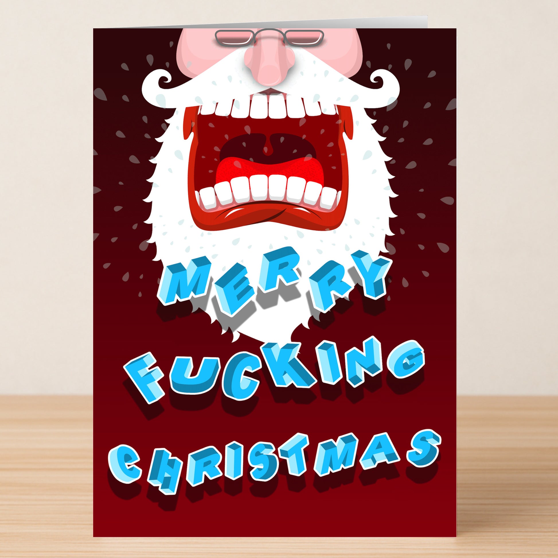 The MFC Funny Christmas Card by Twisted Gifts features a bold "Merry Fucking Christmas" message with a stylized Santa—ideal for anyone who loves witty humor and unique holiday cards.