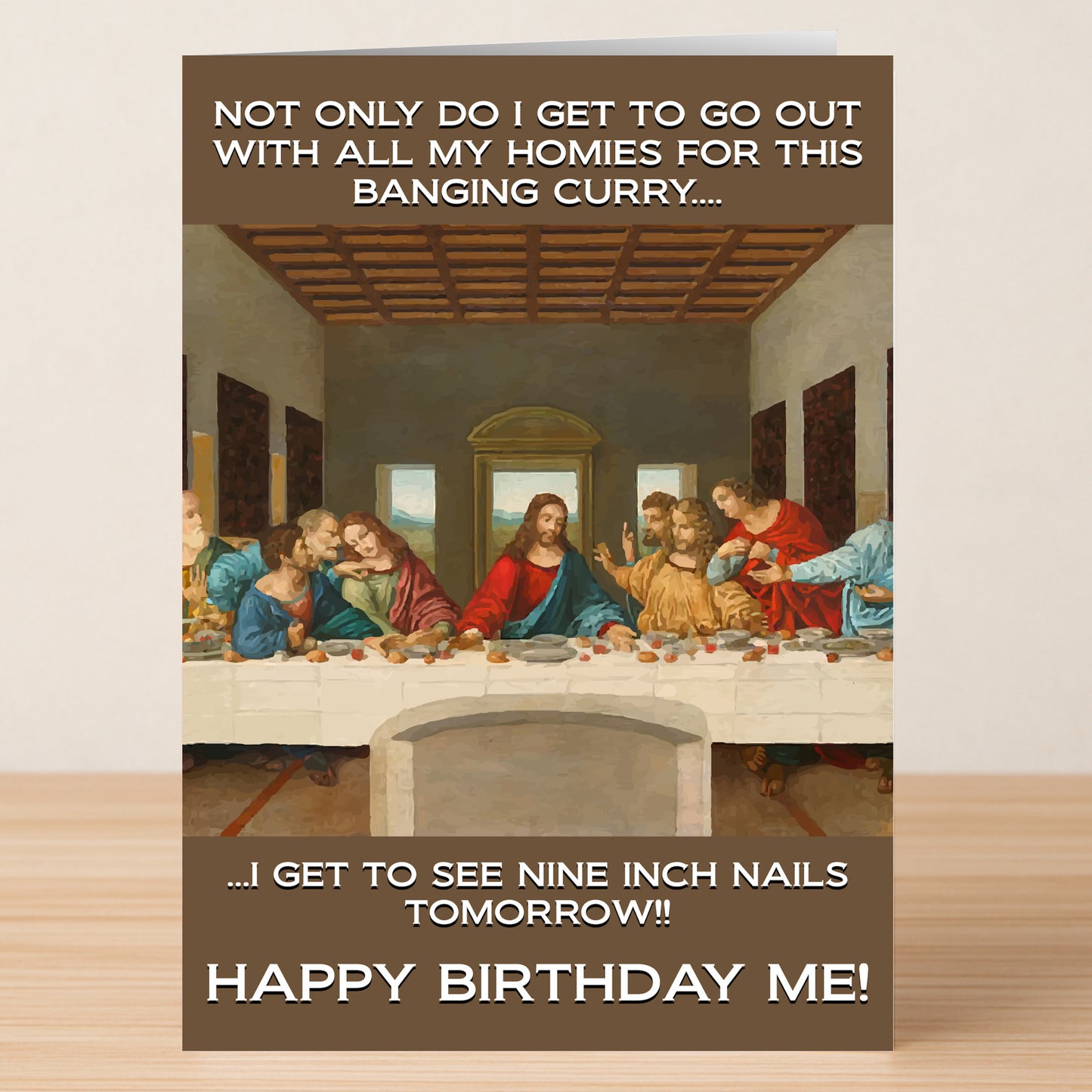 The Banging Curry Funny Christmas Card by Twisted Gifts features a witty design with playful holiday humor, perfect for bringing festive cheer to any celebration.
