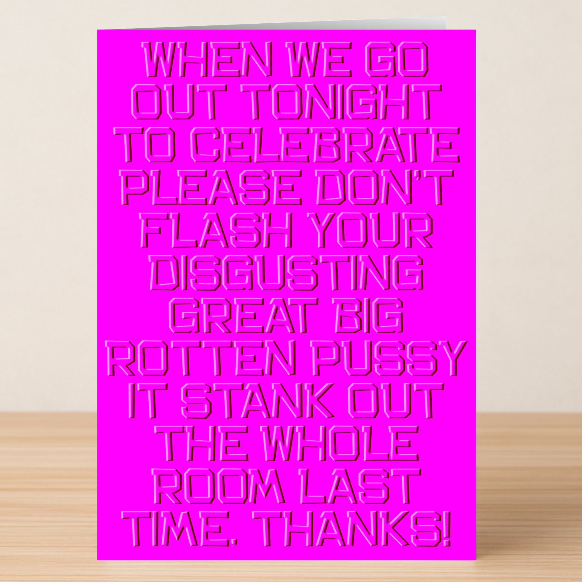 Perfect for birthdays, the Rotten Insulting Birthday Card by Twisted Gifts features bold pink text and a cheeky message that's sure to shock and amuse with its playful, quirky style.