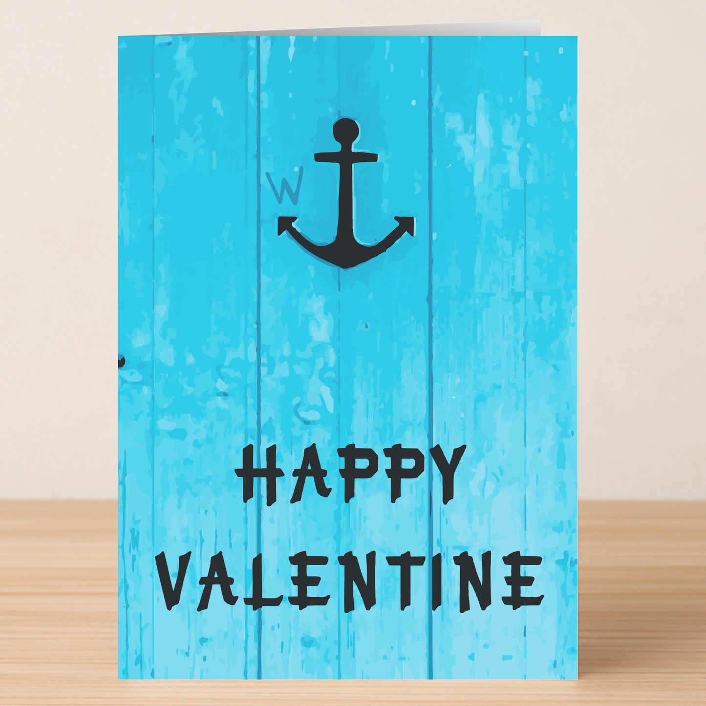The W-Anchor Funny Valentine's Card by Twisted Gifts features a blue design with a black anchor and "HAPPY VALENTINE" message—perfect for sharing punny humor on Valentine’s Day.
