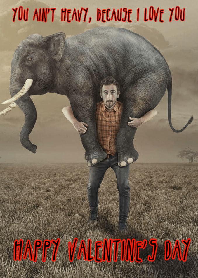 Express your love with this Twisted Gifts Ain't Heavy funny Valentine's Card that says "You ain't heavy, I love you." Perfect for someone special who appreciates unique and unconventional gifts.