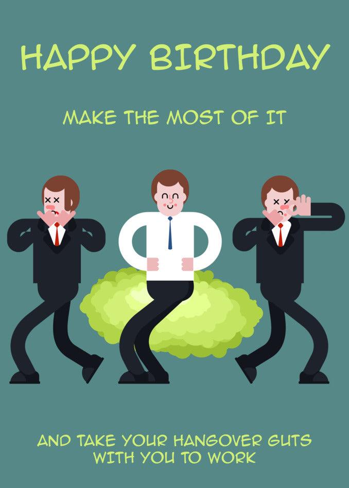 Twisted Gifts offers the Guts Rude Birthday Card, a funny birthday card.