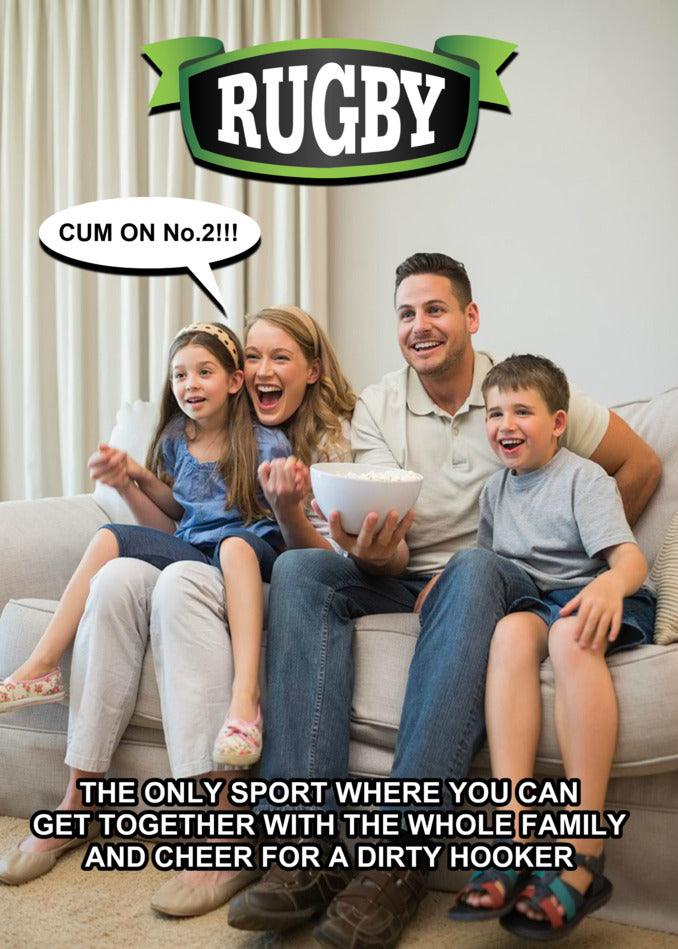 Rugby - the only sport where you can be a really good Hooker Rude Birthday Card fan from Twisted Gifts.