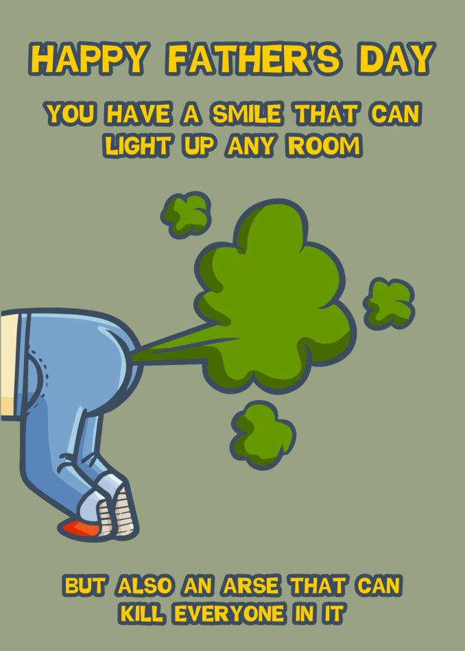 Celebrate Father's Day with a hilarious twist by sending the Twisted Gifts Light Up The Room Funny Father's Day Card.