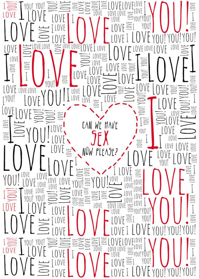 Twisted Gifts' Loads Of Love Rude Valentine's Card word cloud vector illustration with a unique design.