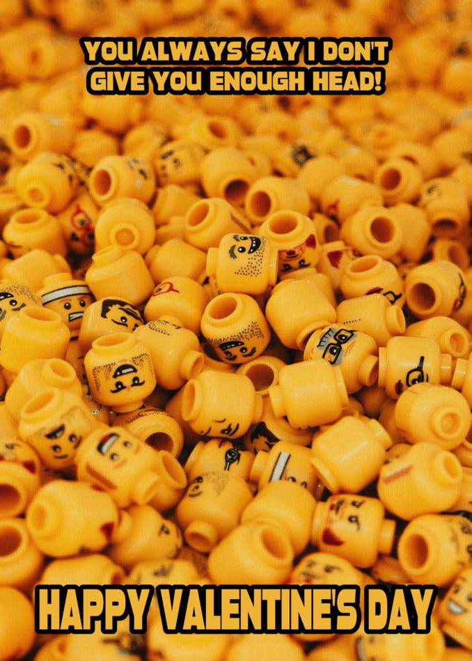 This Not Enough Head Rude Valentine's card from Twisted Gifts will surely make your English head happy!