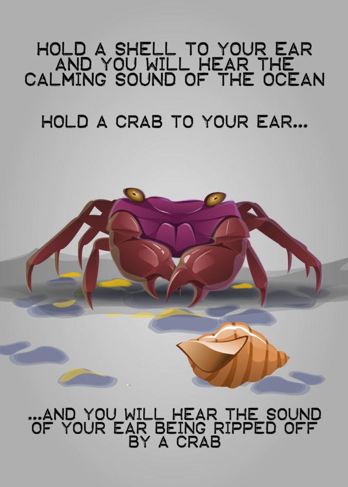 Any Occasion Ocean crab and a shell on a beach background