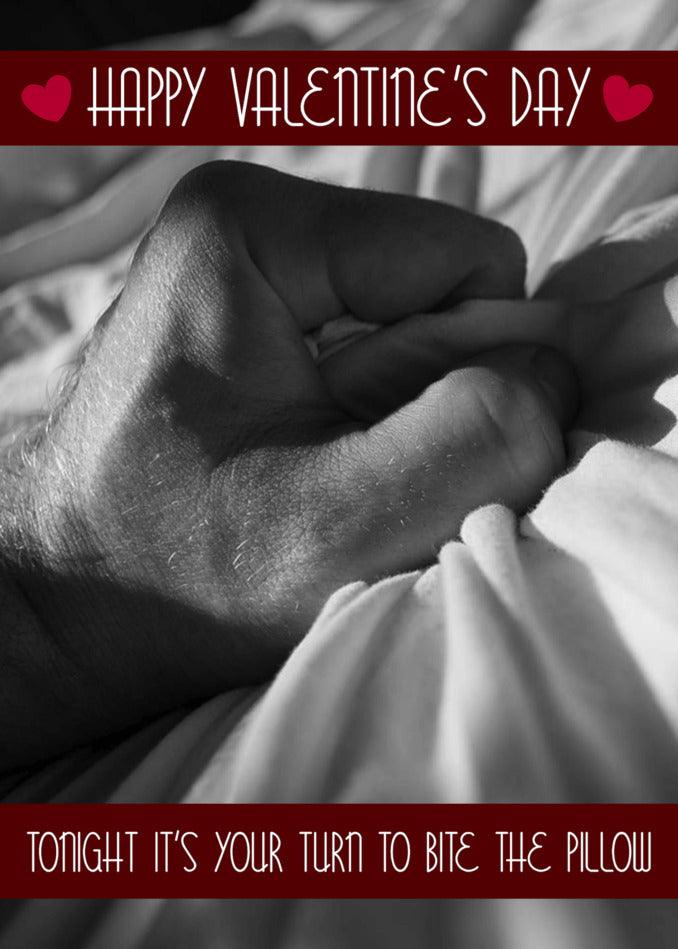 A close up of a fist, adorned with a Twisted Gifts Pillow Rude Valentine's Card bracelet.