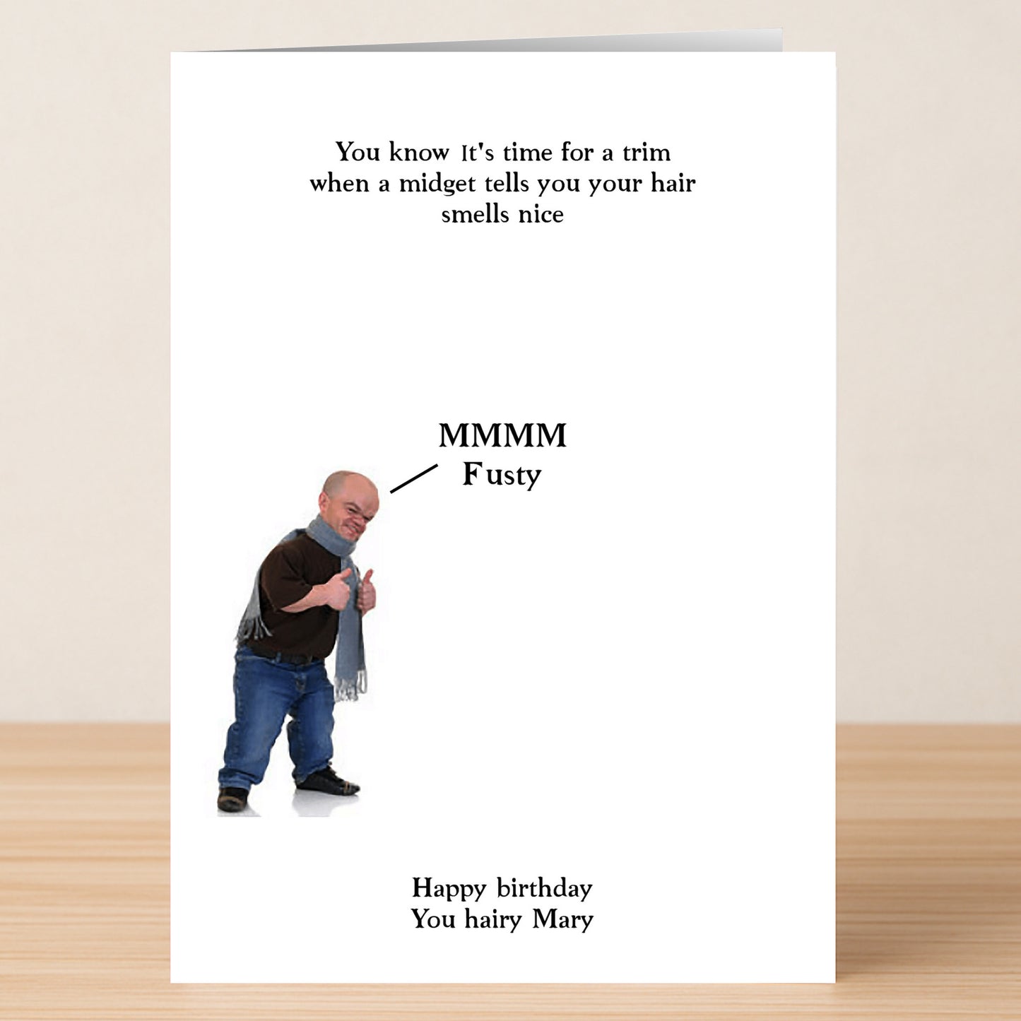 The Twisted Gifts Funny Rude Birthday Card features an offensive “Hairy Mary” insult joke with a quirky illustration—perfect for those who love bold, rude birthday humor.