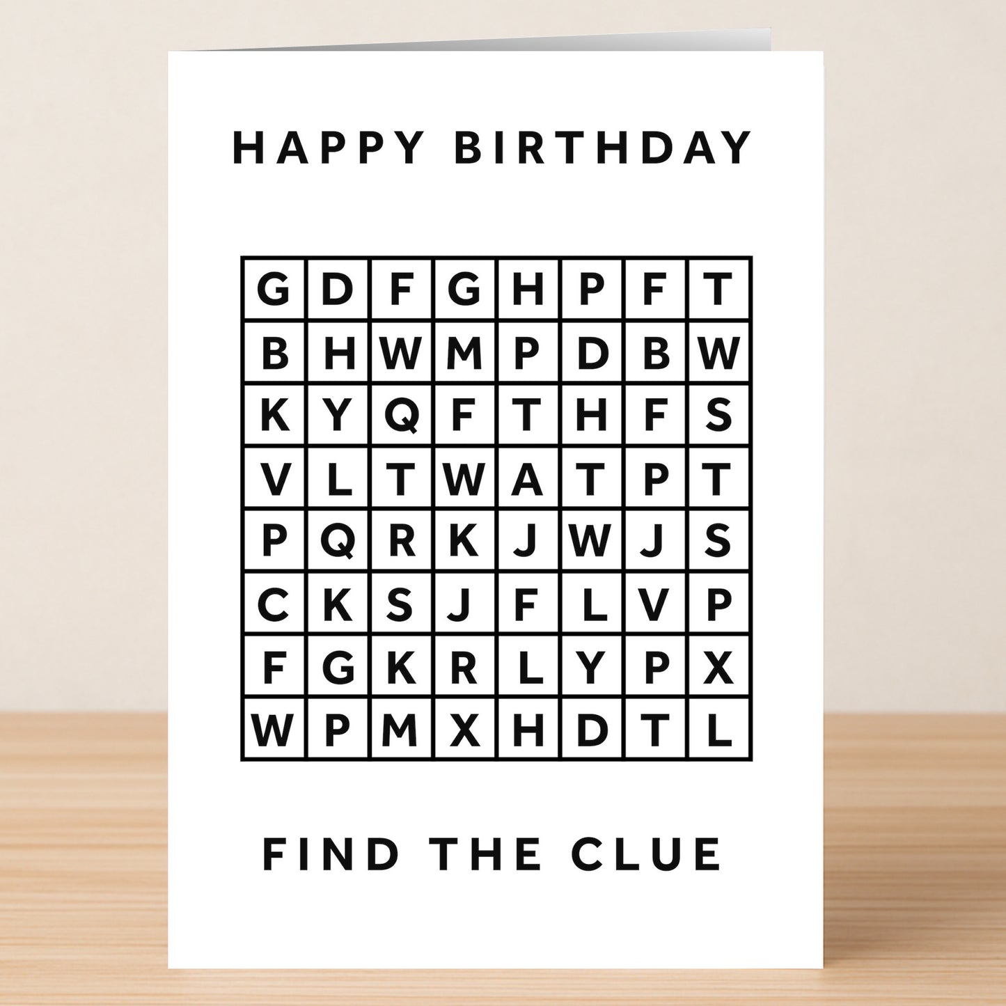 The Word Search Twat – Insulting Birthday Card by Twisted Gifts features a funny, rude puzzle with "HAPPY BIRTHDAY" above and "FIND THE CLUE" below—perfect for anyone who enjoys an irreverent birthday card.