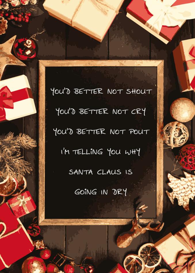 Twisted Gifts better not be giving me Santa Dry Rude Christmas Cards in 2020.