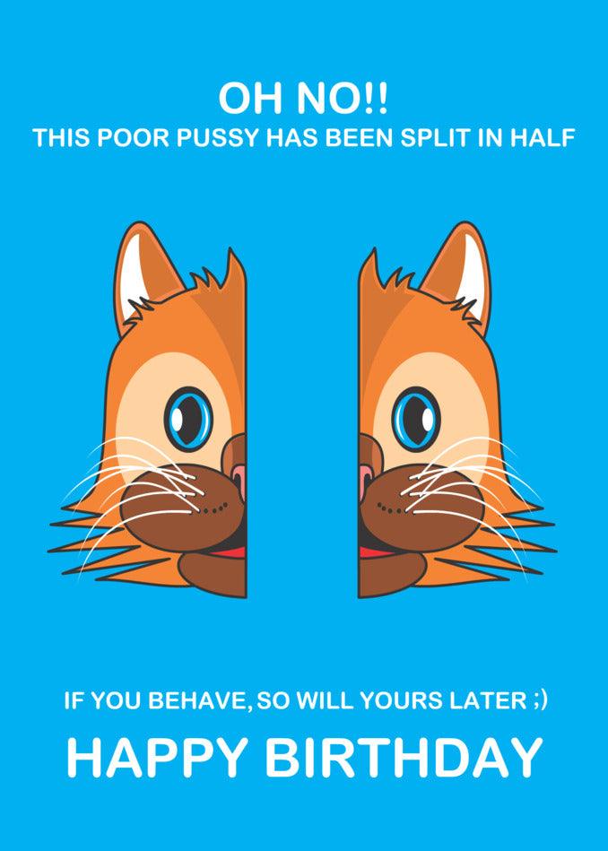 This Split In Half Rude Birthday Card is a funny and unexpected gift that will surely make the recipient's day!