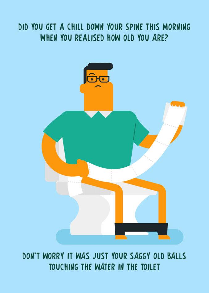 A Toilet Insulting Birthday Card from Twisted Gifts, featuring a cartoon of a man sitting on a toilet.