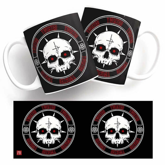 Two Twisted Skull Mugs with skulls on them, ideal for Twisted Gifts.