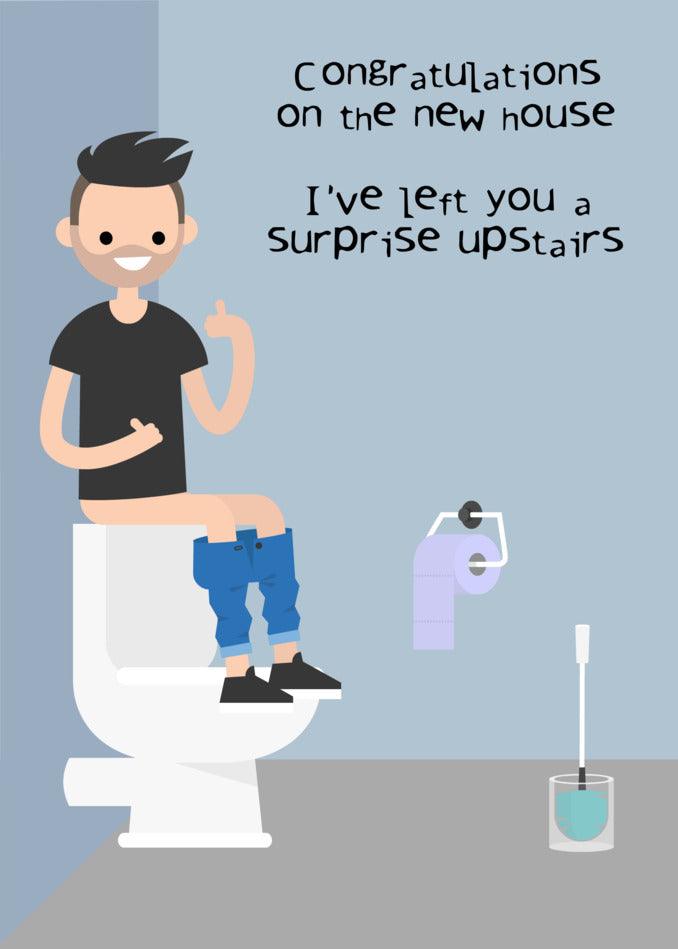 Congratulations on the new house, you Twisted Gifts Upper Decker Funny Congratulations Card lover!