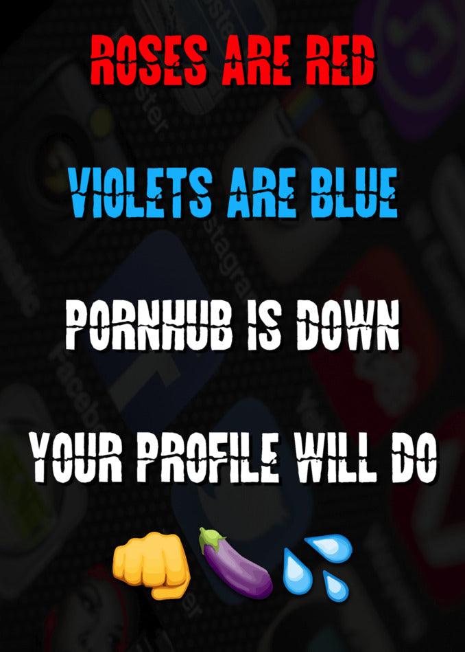 Roses are red violets are blue, Twisted Gifts' "Your Profile Funny Valentine's Card" will do for a Valentine's Card.