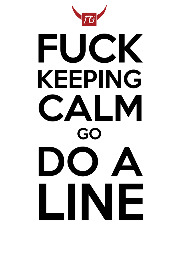 A black and red logo with the word "Do A Line T-Shirt" on it from Twisted Gifts.