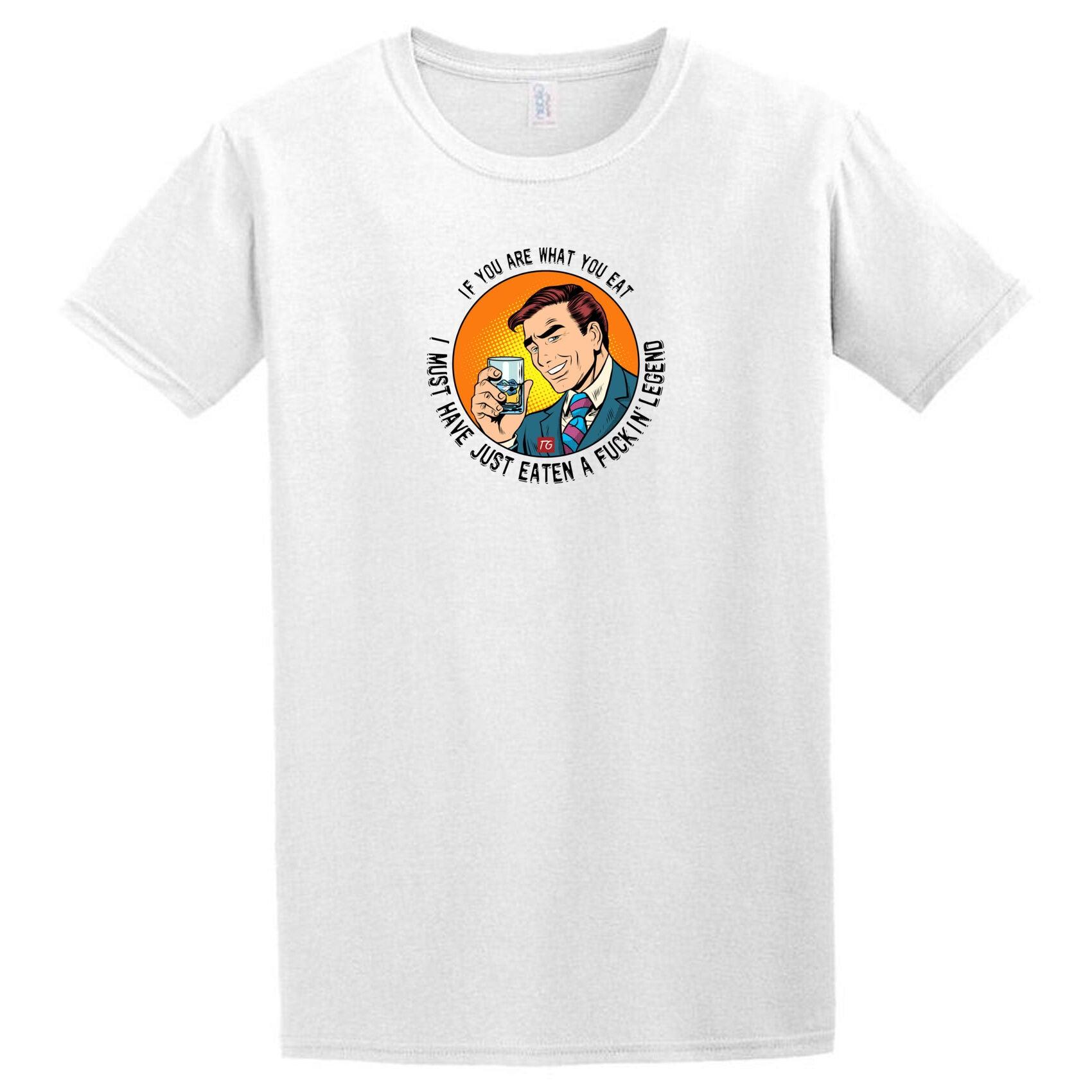 A Legend T-Shirt by Twisted Gifts with an image of a man holding a beer.
