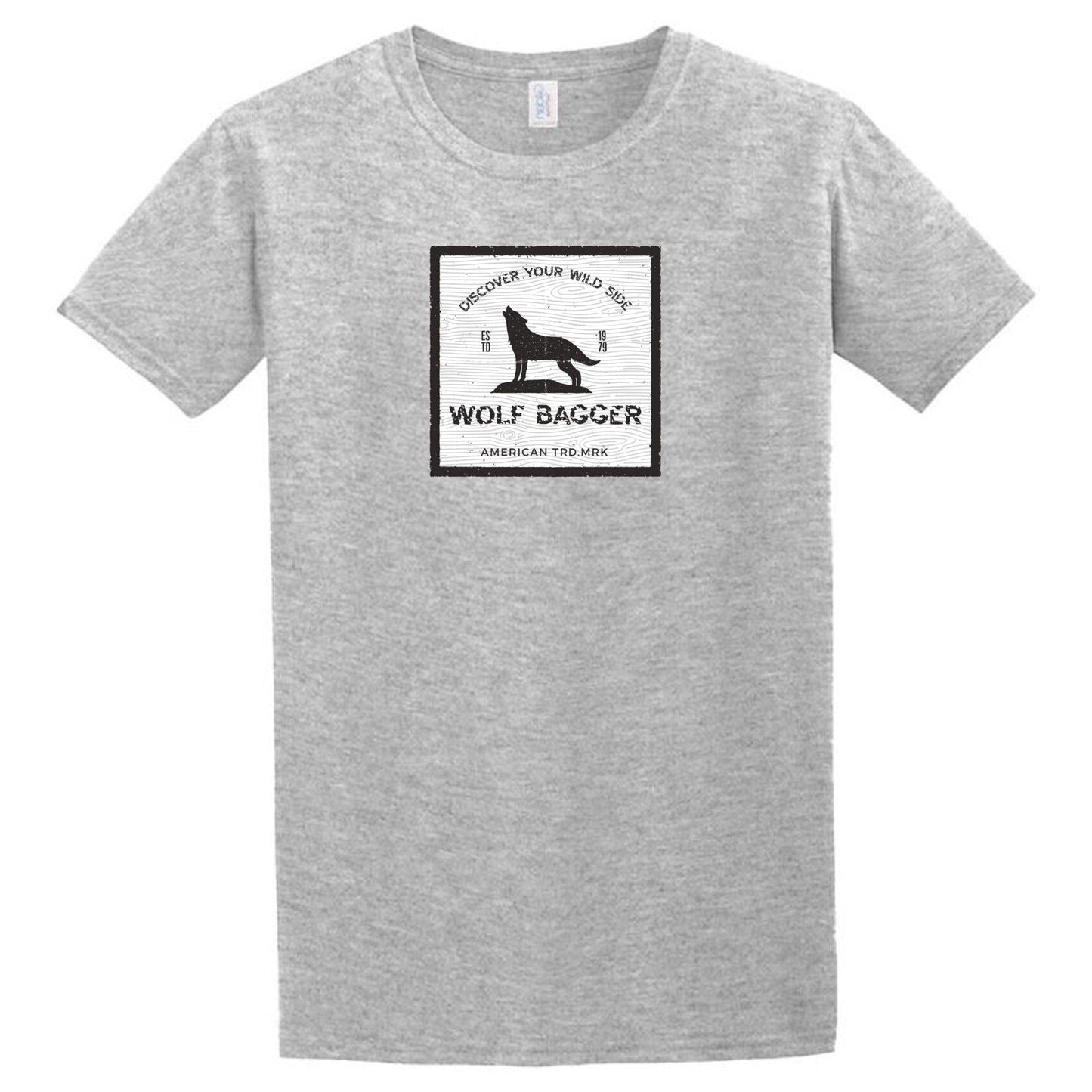 A Wolf Bagger T-Shirt with a black and white dog on it. (Brand: Twisted Gifts)