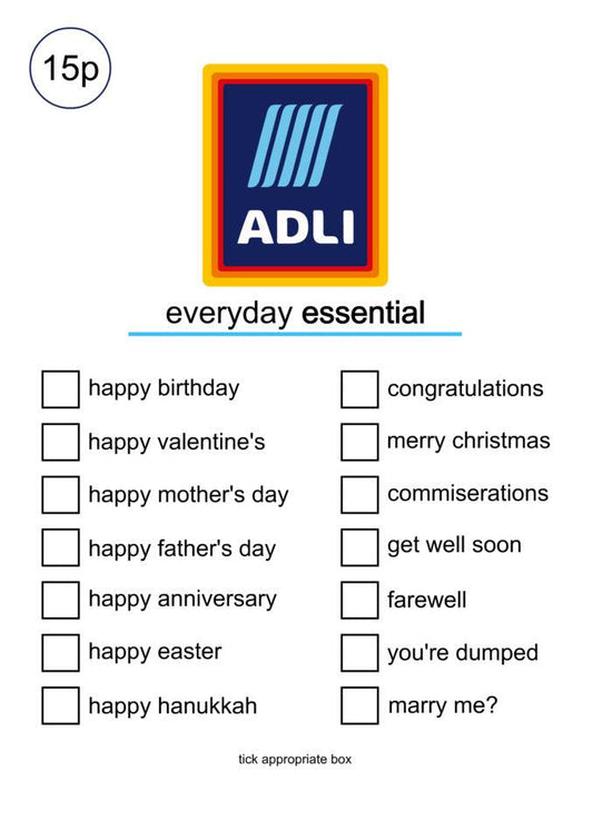 Twisted Gifts' Adli Funny Greeting Card worksheet featuring Funny Greetings Card essentials.