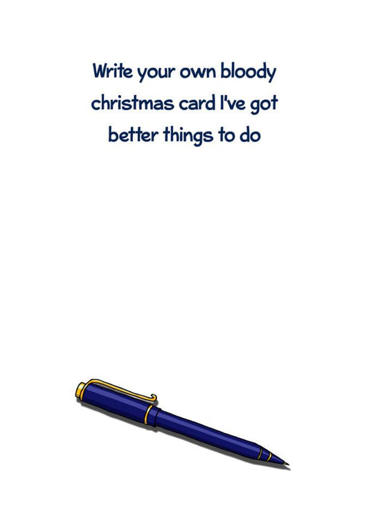 Create a Twisted Gifts Better Things Funny Christmas Card with a bloody touch.
