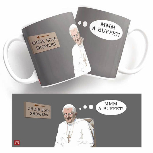 A Buffet Mug featuring a picture of Pope John Paul II from Twisted Gifts.