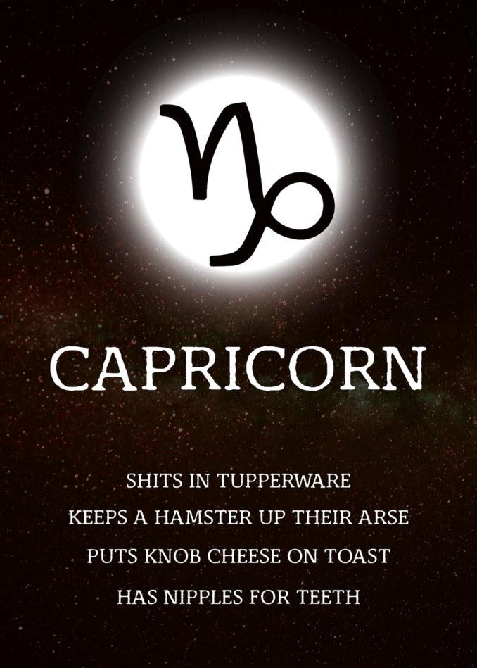 Twisted Gifts' Capricorn Rude Star Sign Card.