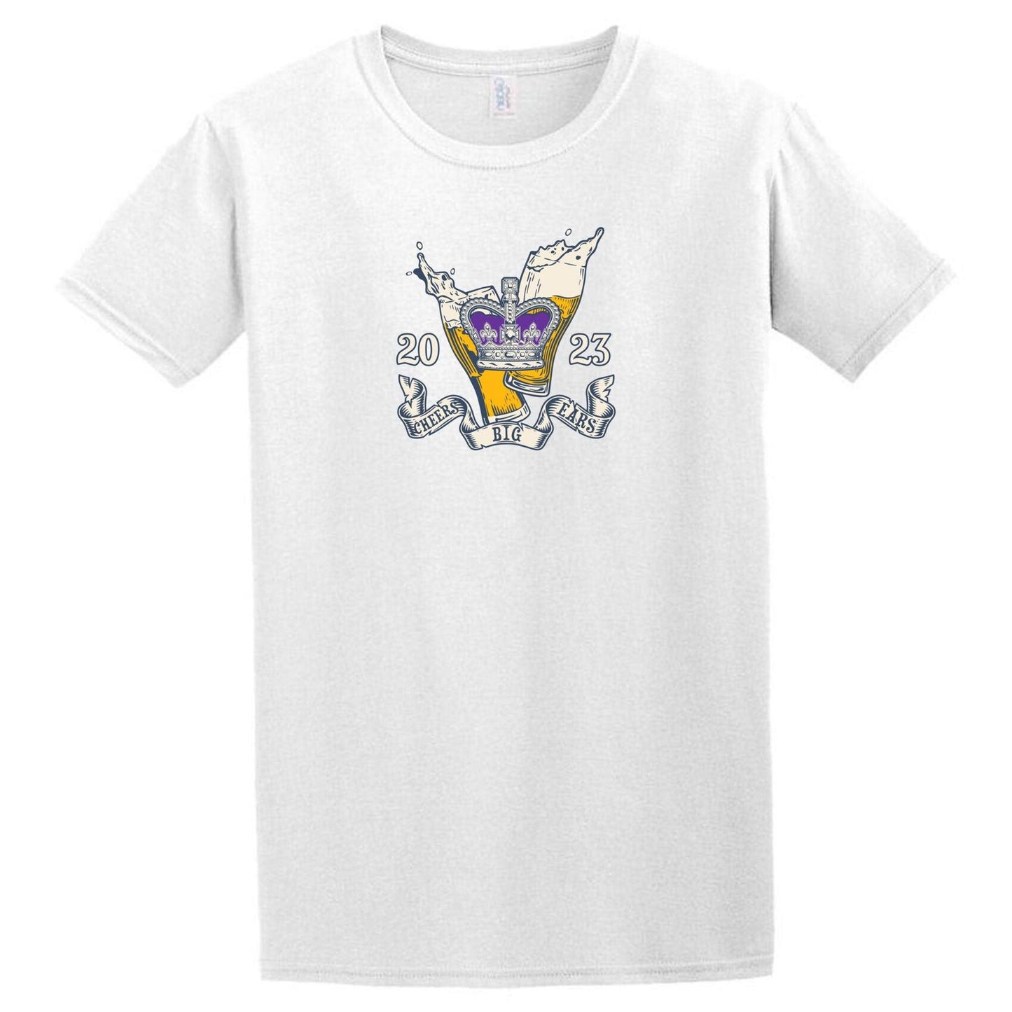 A historical satire Cheers Big Ears T-Shirt by Twisted Gifts with a crest on it.