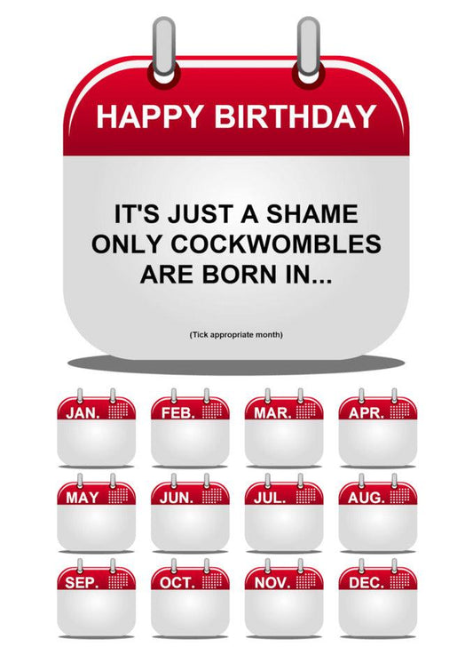 Twisted Gifts presents a Cockwomble Rude Birthday Card for all the cockwombles out there!
