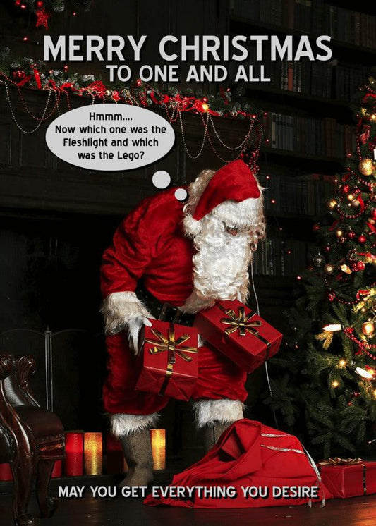 Merry Christmas to one and all, with a touch of humor in our Twisted Gifts Desire Rude Christmas Card.