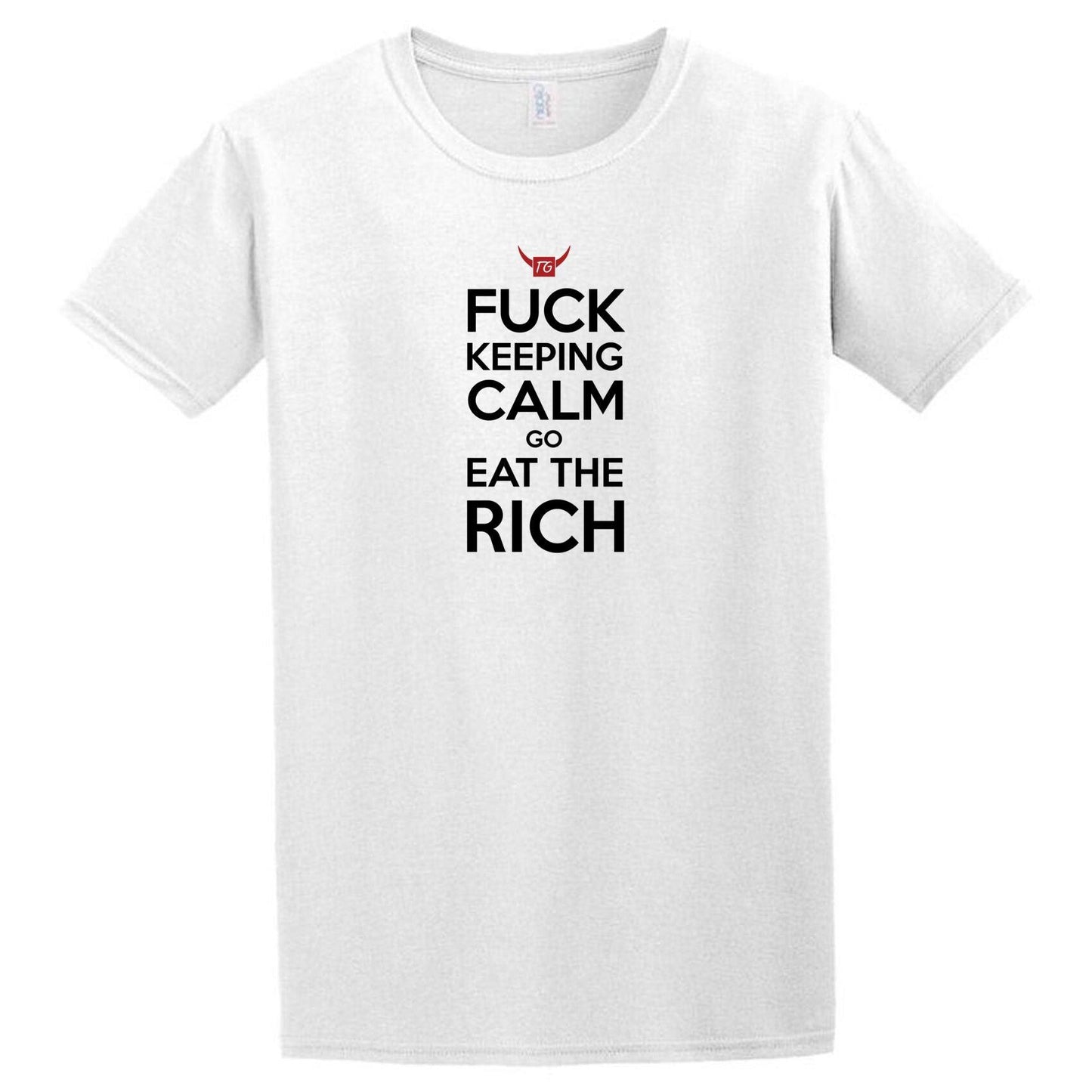 A white Eat The Rich T-Shirt by Twisted Gifts.