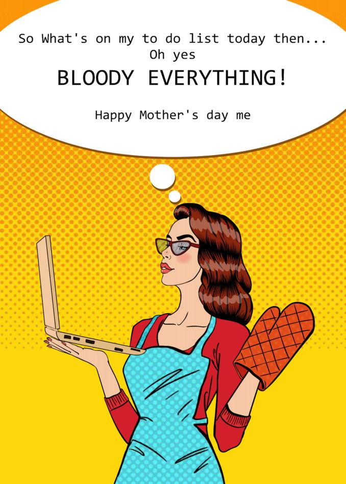 Everything Funny Mother's Day Card by Twisted Gifts.