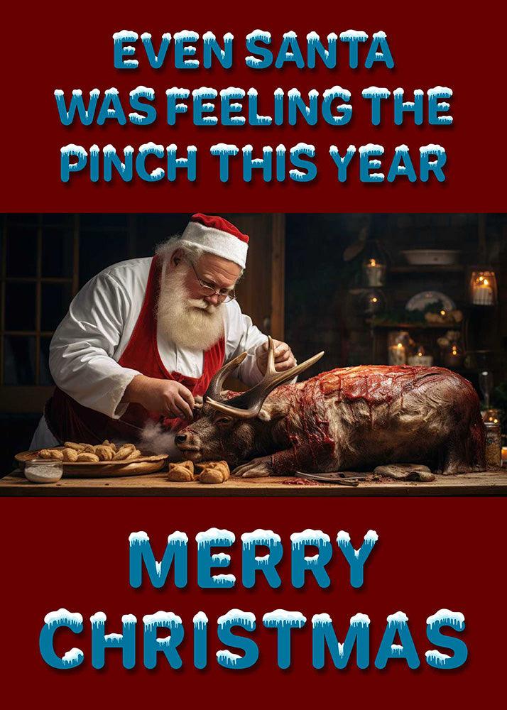 Even Santa was feeling the pinch this year with Twisted Gifts' Feeling The Pinch Funny Christmas Card. Merry Christmas!