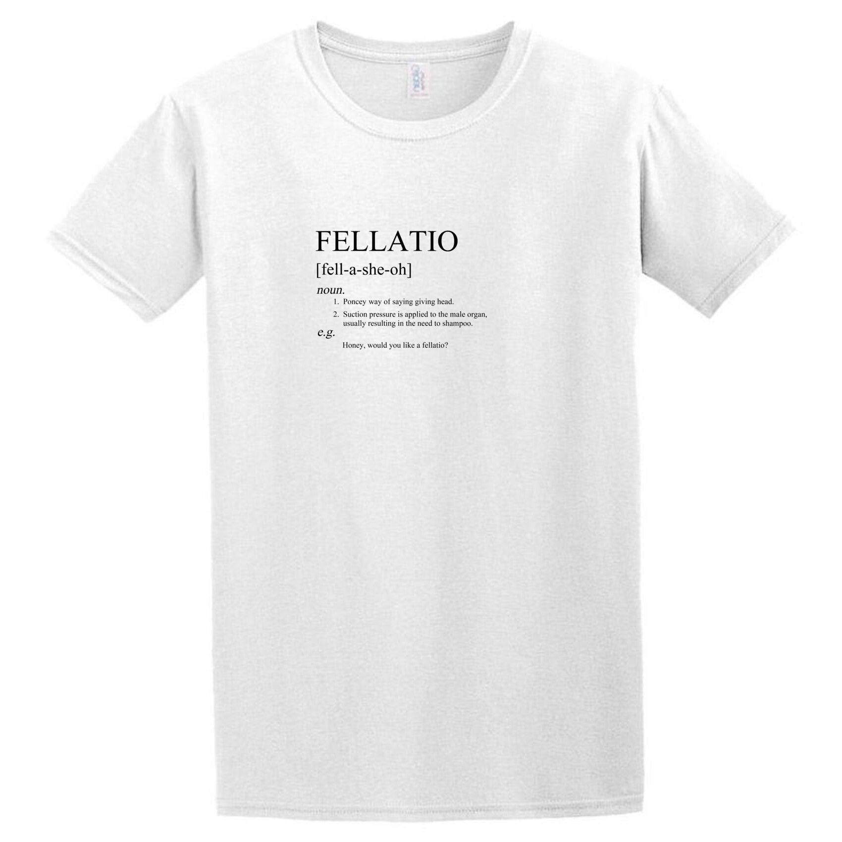 A white Fellatio T-Shirt from Twisted Gifts.