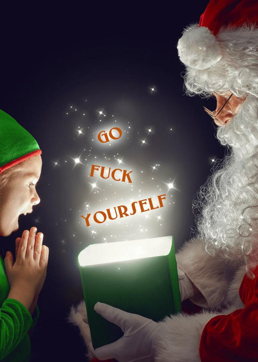 Twisted Gifts Fuck Yourself Funny Christmas Card Santa Claus wallpaper.