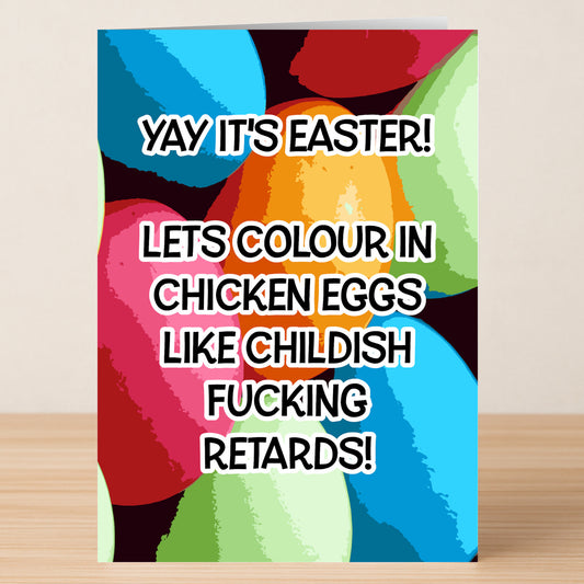 Childish Retards Insulting Easter Card