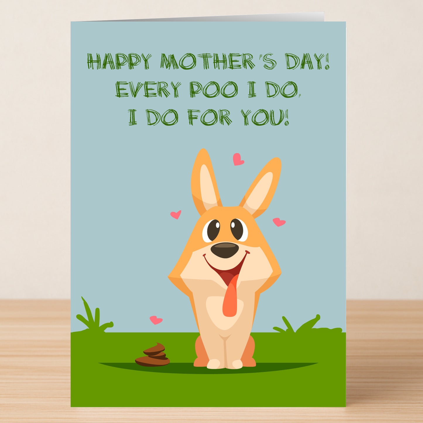The "Every Poo Funny Mother's Day Card" by Twisted Gifts features a cartoon dog on grass with a tiny poop, pink hearts, and the message: "Happy Mother's Day! Every poo I do, I do for you!"—a hilarious choice for moms with a great sense of humor.