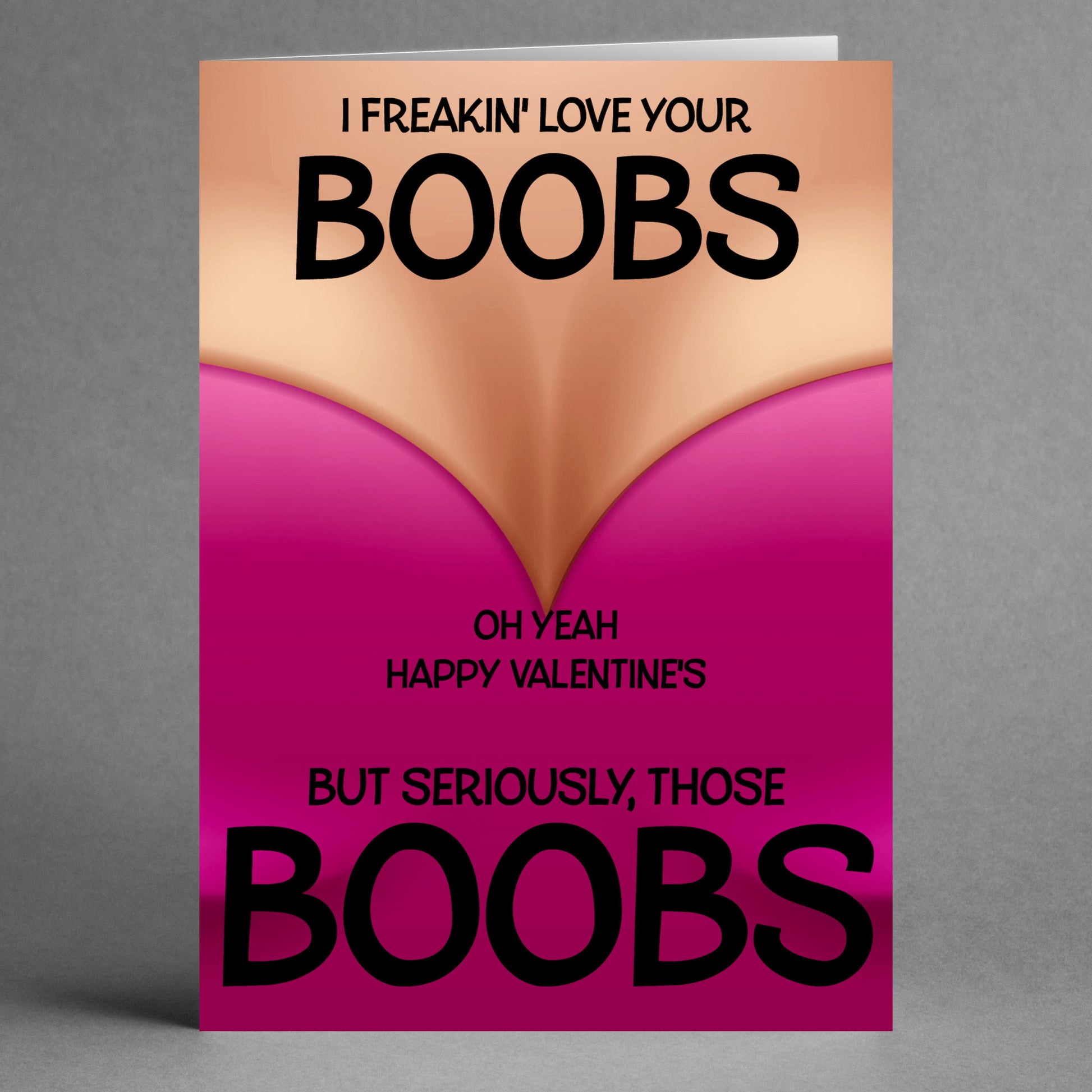 Celebrate your appreciation for a partner with humor using the "Boobs Rude Valentine's Card" by Twisted Gifts.