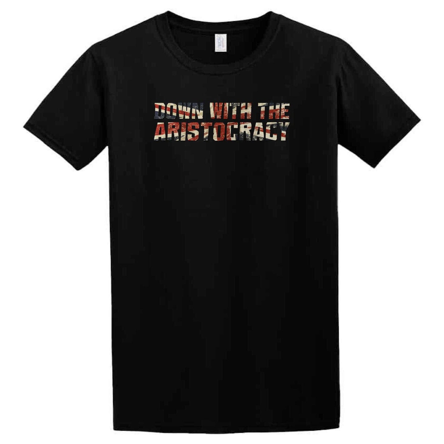 A Twisted Gifts black Aristocracy T-Shirt with the words "don't mess with the apocalypse?" on it, fitting for political junkies interested in the monarchy system or individuals favoring an aristocracy.