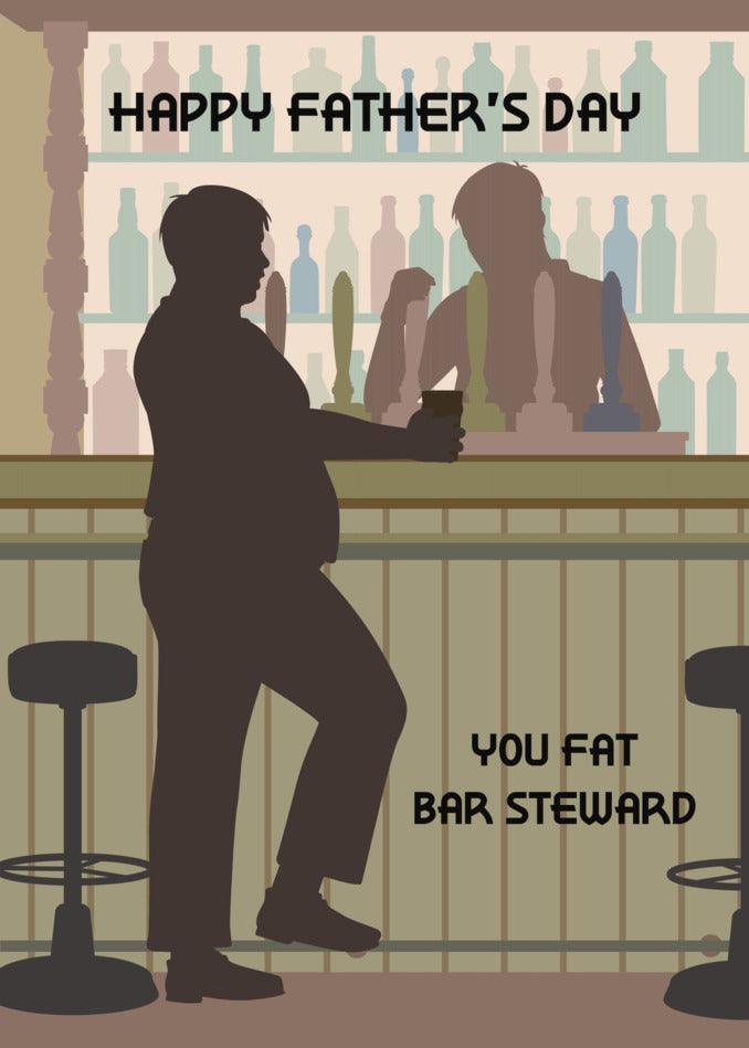 Give your dad a laugh this Father's Day with a funny Bar Steward Rude Father's Day Card from Twisted Gifts. Let him know how much you appreciate his unique sense of humor with this hilarious message - "Happy father".