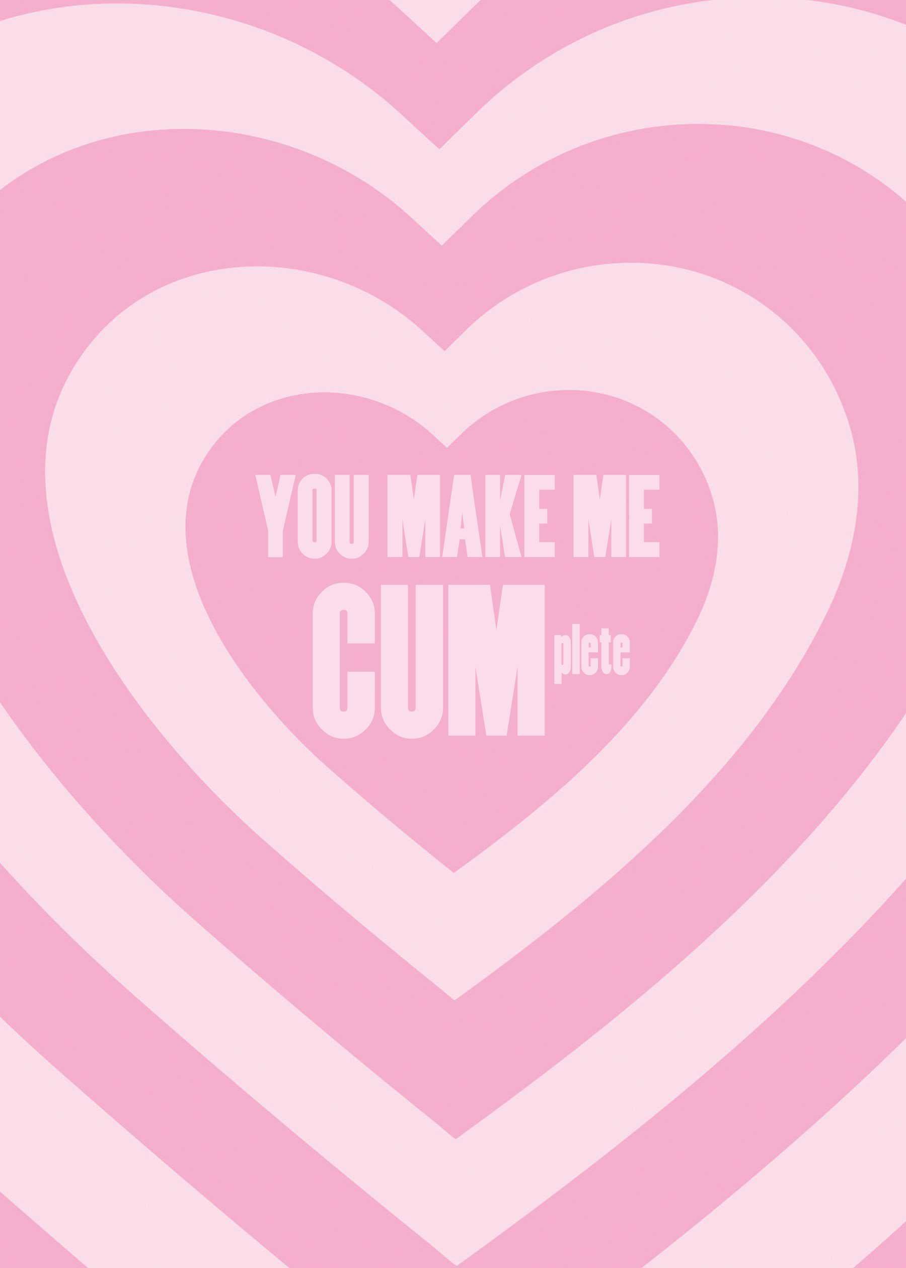 The Cumplete Rude Valentines Card by Twisted Gifts features a hilarious design of concentric pink hearts with the text "You make me CUMplete" in the center, perfect for Valentine's Day.