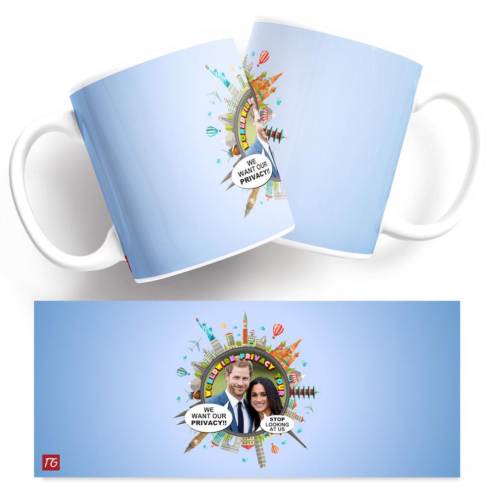 A Harry and Meg Mug with a picture of the duke and duchess of cambridge from Twisted Gifts.
