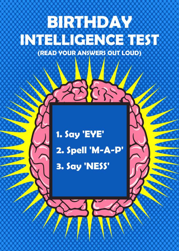 Intelligence Insulting Birthday Card by Twisted Gifts.
