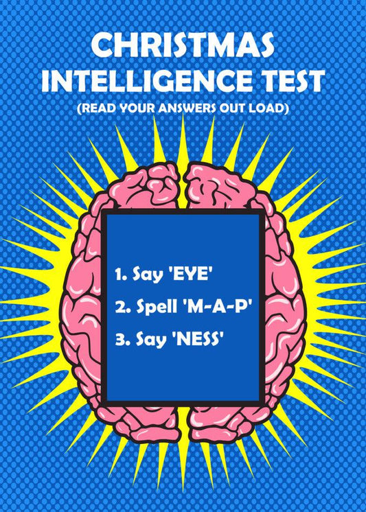 Twisted Gifts' Intelligence Insulting Christmas Card at Xmas intelligence test.