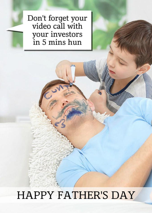 Twisted Gifts presents the Investors Funny Father's Day Card, reminding you not to forget your investments in just 5 minutes.